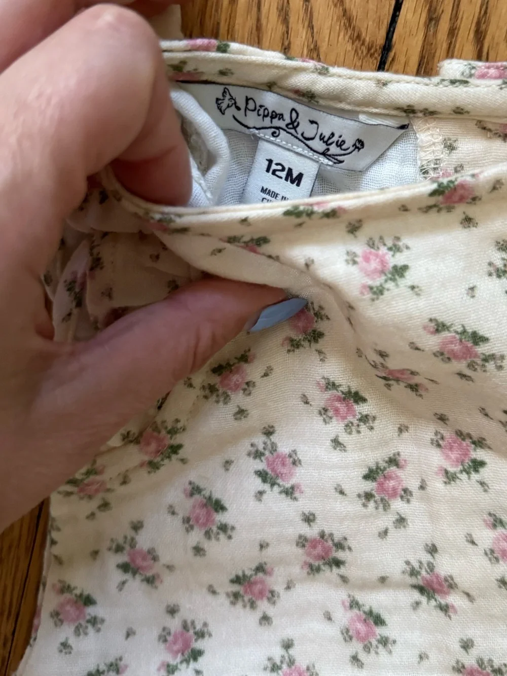Pippa & Julie Cream Floral Ruffle Top and Pant Set - Size 12 Months - NWT